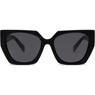 SOJOS Retro Cateye Verspiegelte Sonnenbrille SJ2205 | UV400 Schutz Groß Eckig Polarisiert Damen Vintage Katzenauge - Einheitsgröße
