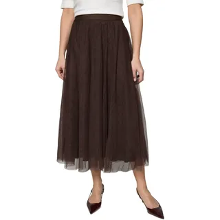 Zero Midirock Damen Tüll Braun 34