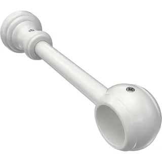 INTERDECO Gardinenstangen Träger und Wandhalter, aus Kunststoff, Weiß, Halterung für Vorhangstangen 28 mm, Abstand 17 cm, kürzbar, zur Wand- und Deckenmontage, Typ 1128202