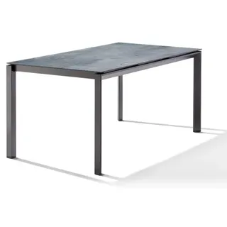 Sieger Gartentisch 160x90cm Polytec Zement graphit- Gestell Eisengrau