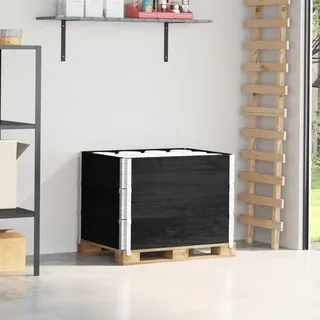 Paletten-Aufsatzrahmen 3 Stk. Schwarz 80x60cm Massivholz Kiefer, Gartenmöbel-Sets 2024 Neu - Schwarz