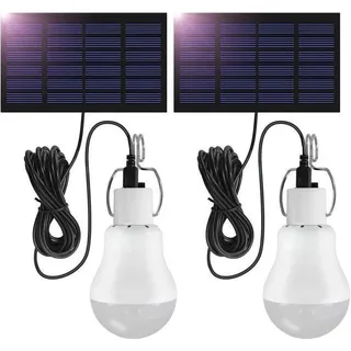 2 Led-solarlampen, 5 W, Mit 7 X 11 Cm Großem Photovoltaikpanel, 800 Mah Lithium-ionen-akku, Für Camping, Angeln Und Zelte