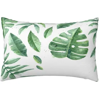Kissenbezug 60x90cm 2er Set Wetterfest Outdoor Kissen Grün Kissenbezüge, Rechteckig Couch Kissen Tropische Pflanzen Gartendeko Kissenhülle Herbst Outdoorkissen DekoKissen für Patio Balkon Deko,L90