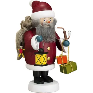 Seiffener Volkskunst Räuchermann Weihnachtsmann 19 cm rot