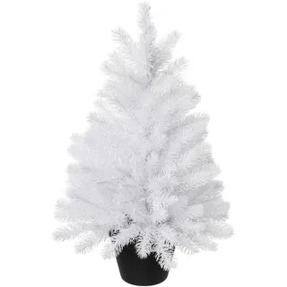 Creativ deco Künstlicher Weihnachtsbaum Weihnachtsdeko, künstlicher Christbaum, Tannenbaum, im Topf weiß