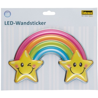 Idena 31256 - LED Wandsticker Lampe Regenbogen, mit Lichtsensor, ca. 22 x 13 cm, ideal als Nachtlicht für das Kinderzimmer