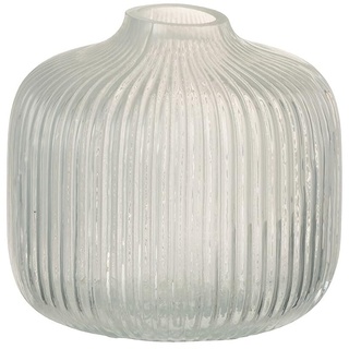 J-Line by Jolipa Vase, geriffelt, aus Glas, Weiß, 11 x 11 x 11 cm