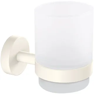 tesa MOON WHITE Zahnputzbecher mit Wandhalterung, Accessoires, weiß