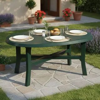 Simmsville - Gartentisch 165x110x72h cm Grün, 6 Plätze  Italy - Grün