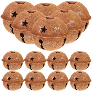 Beavorty 24 Stück Weihnachtsglocken Rostige Metallglocken Mit Sternförmigen Ausschnitten Dekorative Glocken Für Weihnachtsbaumkranz-Weihnachtsparty (40 Mm)