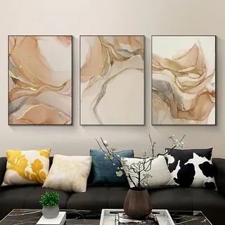 WADBTP Islamische Leinwand Bilder,Islamic Leinwand Malerei,Marble Background Allah Islamic Arabic Calligraphy Poster,Wohnzimmer Schlafzimmer Home Decor - Ohne Rahmen (Marmor E,3pcs-30 x 40 cm)