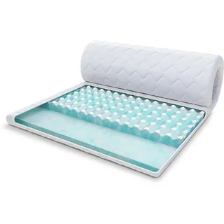 dobresny Topper 100x200 cm mit RavineBlue-Schaum Höhe 8 cm weiß
