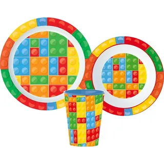Bricks Lego-Muster-Geschirrset, Mikro-Kunststoff-Set