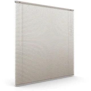 Victoria M. L-Lamellen Alujalousie, 105 x 150 cm, pfefferweiß-beige matt | LightLess Prime Jalousie für Starke Verdunkelung – Robust, Feuchtigkeitsbeständig, ohne Bohren, inkl. Klemmclips
