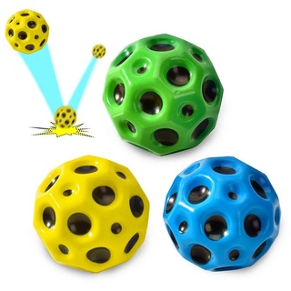 SOTOR Spielball Jump Ball, 3-St Space Moon Ball, Mini Jump Ball (Super High Bouncing Lightweight Springen Ball, Hüpfbälle), Bouncy Balls, Interaktives Spielzeug zum Stressabbau blau|bunt|gelb|grün