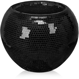 ADM - Vase Corb - Bodenvase aus Mosaikglas - Schwarz - H50 cm