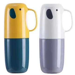 Reise Wasser Becher Set, 2 Stück Zahnbürsten Etui mit Griff Reise Zahnbürstenhalter für Zahnbürsten und Zahnpasta Kinder Reise Zahnputzbecher Tra