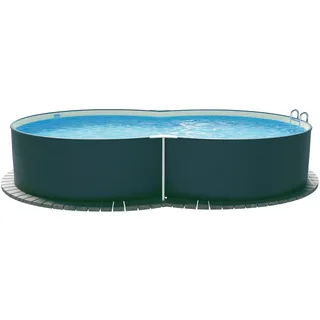 Stahlwandpool achtform 540x350x120 cm, Stahl 0,4 mm anthrazit, Folie 0,4 mm