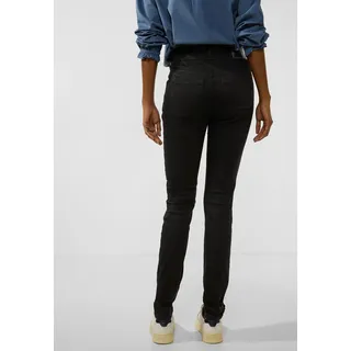 Slim-fit-Jeans STREET ONE Gr. 30, Länge 32, schwarz (black rinsed wash) Damen Jeans Röhrenjeans High Waist