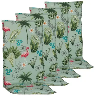 NYVI Hochlehnerauflage Hochlehner Auflagen Rio 4er Set - Stuhlauflage für Gartenstühle, (4 St), Sitzauflage, Pflegeleicht, Robust, Bequem bunt