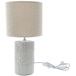 Tischleuchte "Roma" 20x40cm beige Steingut Baumwolle Tischlampe Lampe Leuchte E27 Fassung An-/Ausschalter Lampenfuß Lampenschirm