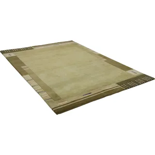 THEKO Wollteppich THEKO "Kailash 110" Gr. 41, grün, B:40cm H:20mm L:60cm, Wolle, Teppiche, reine Wolle, handgeknüpft, mit Bordüre