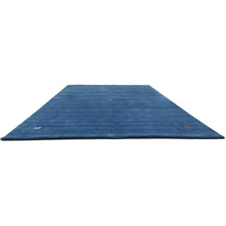 Wollteppich GABBEH SAHARA, morgenland, rechteckig, Höhe: 18 mm, reine Schurwolle, Uni Tiermotiv, Wohnzimmer blau 60 cm x 90 cm x 18 mm