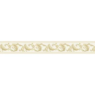 A.S. Création Borte selbstklebend Barock 5 m x 8 cm Gold-Weiß