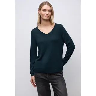 STREET ONE V-Ausschnitt-Pullover blau 40