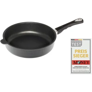 AMT Gastroguss Bratpfanne, 24 cm Ø, 7 cm hoch, Schmorpfanne, abnehmbarer Stiel, nicht induktionsgeeignet, Lotan® Antihaft-Veredelung, Gusspfanne (Aluguss), AMZN-724-Z20B