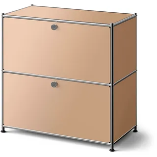 Tchibo - Niedrige Metall-Kommode »Cn3« mit Klappenfächern - 77x40x82,5cm - braun -