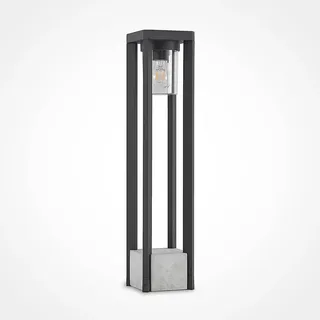 LUCANDE Wegeleuchte Aluminium 70 cm E27 spritzwassergeschützt grau