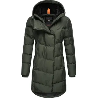 Wintermantel RAGWEAR "Pavla", Damen, Gr. M (38), grün (grasgrün), Außenmaterial: 100% Polyester. Innenfutter: 100% Polyester. Wattierung: 100% Polyester, figurbetont ca. Mitte Oberschenkel, Ärmel ohne Ärmelschlitz Rippstrickbündchen, Mäntel Wintermantel, stylischer Winterparka mit Teddyfutter und Kapuze