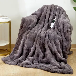 Uplayteck Heizdecken 200x150cm, Schnellaufheizung, Weicher Langflor Flanell | 8-Temperatur, 6-Timer, Heizdecke mit Abschaltautomatik, Schnelle Wärme für Kalte Wintertage