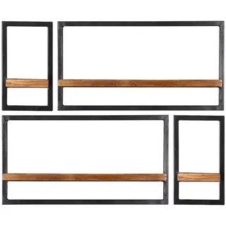 SIT Möbel Wandregal-Set 90 x 25 x 75 cm Antikschwarz