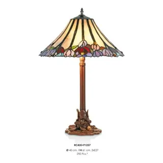 Casa Padrino Tiffany Hockerleuchte Tischleuchte, handgefertigt, Buntglas, 61 cm Höhe, 40 cm Durchmesser