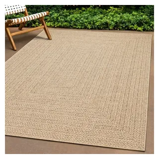 furnicato Teppich 140x200 cm Jute-Optik Innen und Außen, Rechteckig braun
