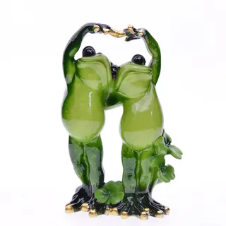 PAEFIU 1 Paar Frosch Figur Garten Statue, Liebespaar Frosch Harz Dekofigur, Valentinstag Frosch Skulptur, wasserdichte Tiere Spielzeugmodell, für Moos, Blumentopf, Rasen, Terrassen Deko (Stil 2)