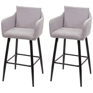 Proregal Barhocker 74 cm Metall Stoff/Textil Hellgrau