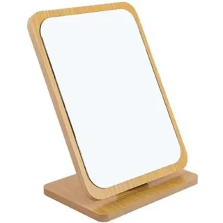 Klappbarer Tisch-schminkspiegel Aus Holz – 22 X 16 Cm, Kleiner Quadratischer Standspiegel – Tragbarer Schminkspiegel – Mittelgroßer Quadratischer Standspiegel