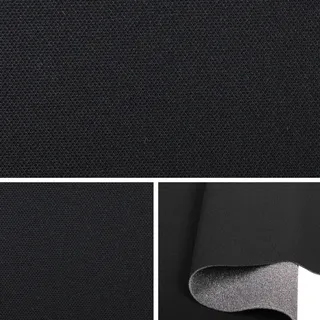 FORTIS POLSTER Himmelstoff SAM257 Schwarz als Meterware - kaschierter Dachhimmel Stoff mit ca. 2,5 mm PU-Schaum - Velour Stoff für Auto, Caravan und Yacht - 140 cm breit