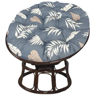 Hiseng Papasansessel Kissen Sitzauflage, Rundes Papasan Stuhlkissen, Wasserdicht Dicke Stuhlkissen Weich Sitzkissen Hängesessel für Indoor Outdoor Garten Stuhlauflage (60cm,graue Blätter)