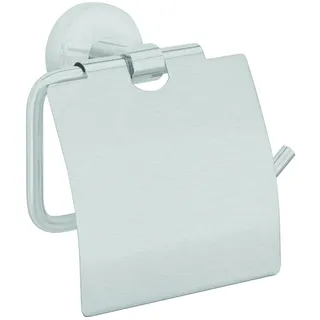 tesa NOOBLESSE Toilettenpapierhalter mit Deckel, Accessoires, silber matt