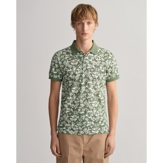Gant Poloshirt Piqué Poloshirt mit floralem Print grün M