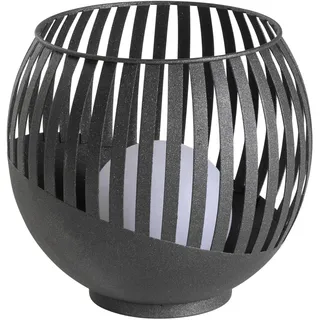 Dehner Solarleuchte Kunststoff, Metall Ø20 x H19 cm inkl. Dämmerungssensor schwarz