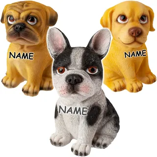 alles-meine.de GmbH große Spardose - Hund - 16 cm - mit Verschluss - incl. Name - stabile Sparbüchse - aus Kunstharz/Polystone - Sparschwein - für Kinder & Erwachsene/Kinders..