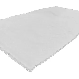 Vestamore Picknickdecke, groß, weiß, gewebte Baumwolle, 180 x 228 cm, Fransen