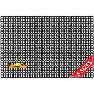 Ringgummimatte Gummimatte Wabenmatte mit Lochmuster Drainage Fußmatte Fußabtreter mit Löchern Schmutzfangmatte wetterfest Outdoor 100x200cm