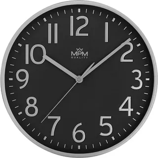 MPM Quality Wanduhr Naxer - A, Schwarz/Kupfer, Moderne Kunststoff, schöne Dekoration für jeden Raum, Ø 292 mm, Designelement, perfekt als Küchenuhr, Wanddekoration, Wohnzimmer, Büro