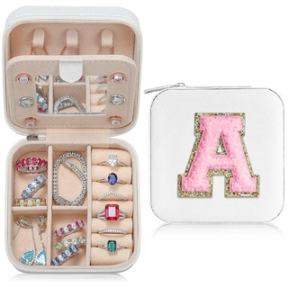 Coonoor Schmuckkasten Kleine Schmuckschatulle,Mini-Reise-Schmuck-Aufbewahrungsbox weiß
